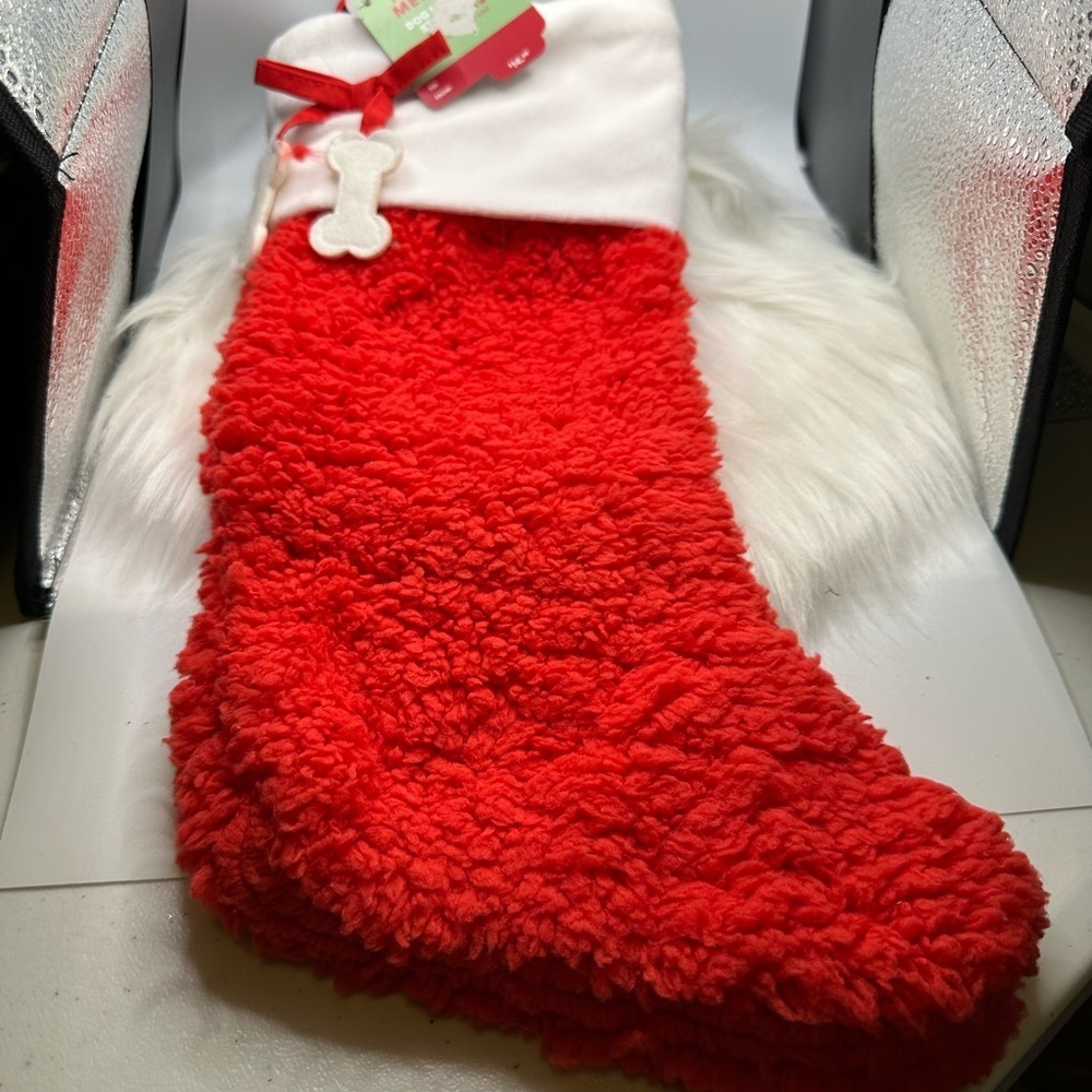 🩷5/$10 PET Red and White Christmas Stocking